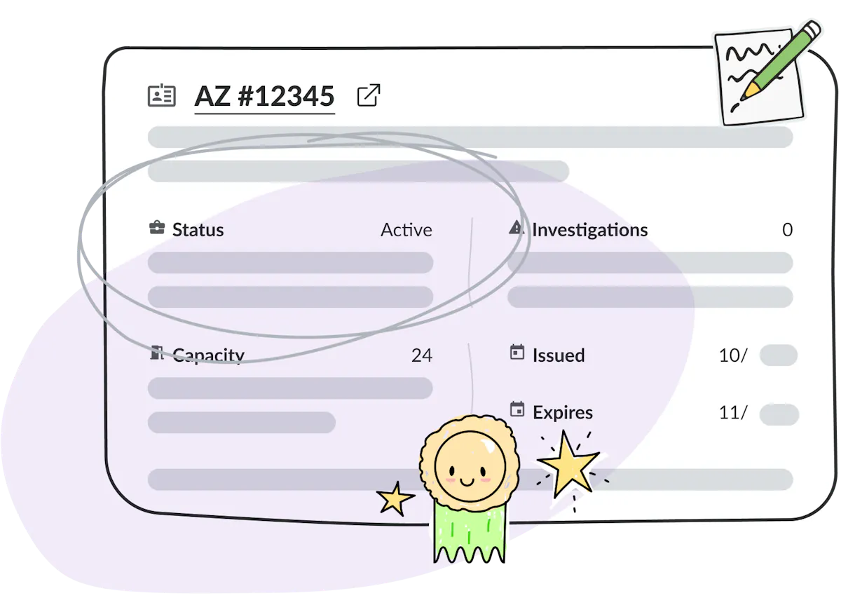 Illustration of a childcare provider license