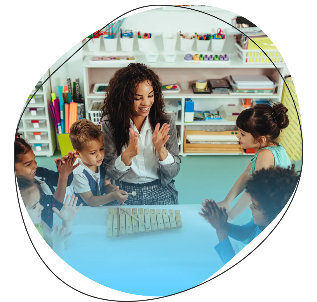 Photo of a childcare provider with children