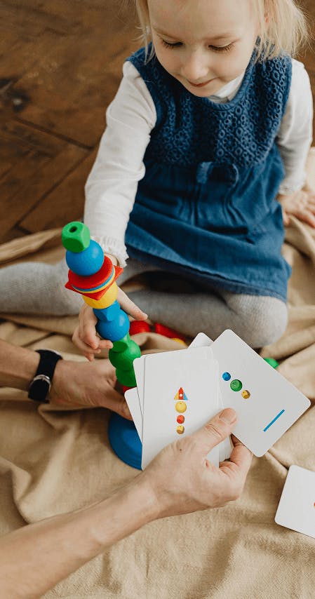 Child playing with blocks